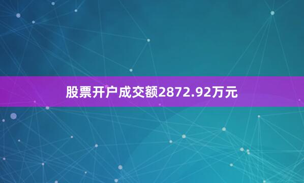 股票开户成交额2872.92万元